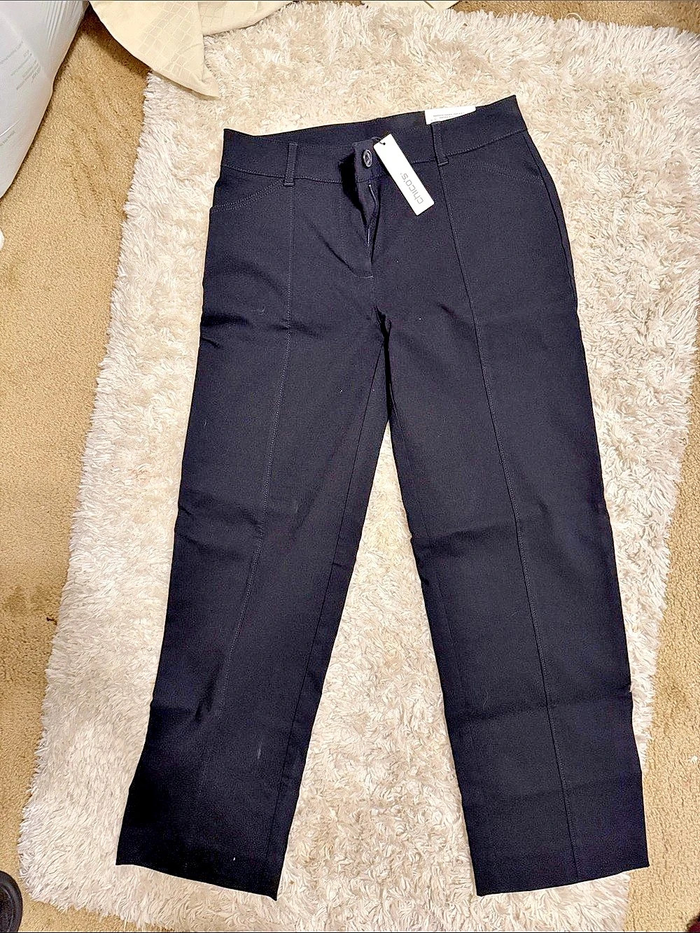 Chico's Black Straight Leg Pants Size 2 NWT